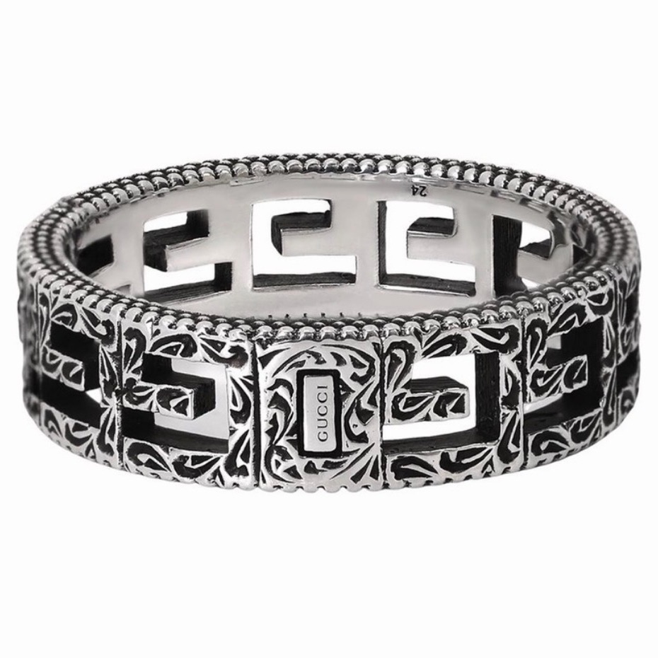 Gucci Square Gg Silver Ring